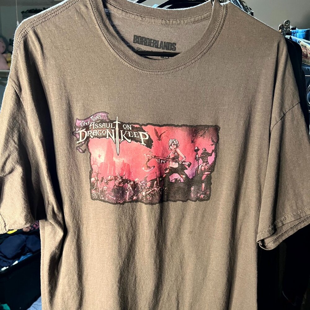 Borderlands Assault on Dragon Keep 100% Cotton Grey Graphic Print Tee SZ XL
